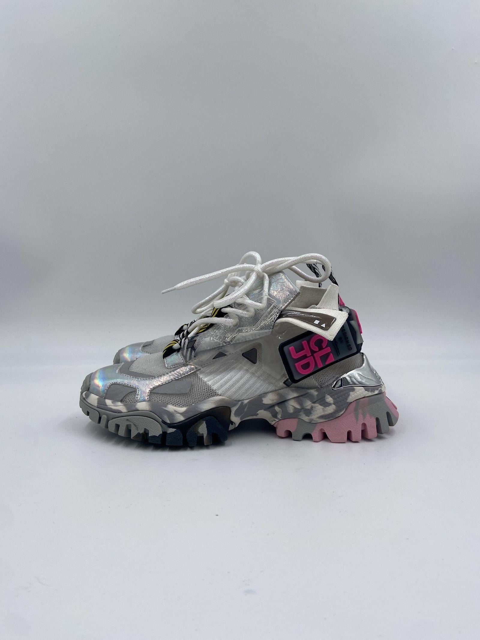 Sneakers grigio rosa e bianco F0331033 BIANCOGRIGIO CLJD