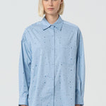 Camicia over in popeline con strass FR25ST6002W52001 252 FRACOMINA