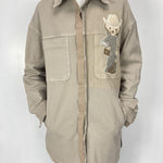 Giacca lunga con orsetto 525106 CAMMELLO OFELIA