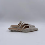 Scarpa bassa aperta con borchie 2569 LATTE OFELIA