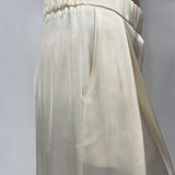 Gonna in raso con pieghe SK1027 PANNA OFELIA