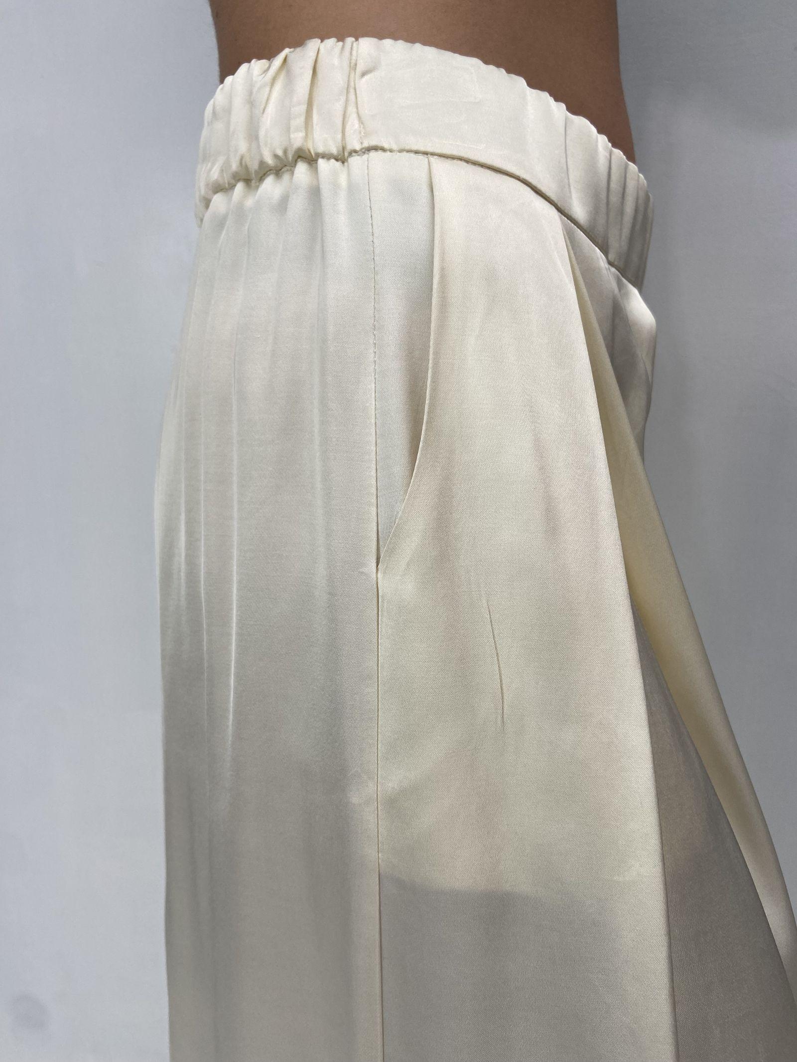 Gonna in raso con pieghe SK1027 PANNA OFELIA