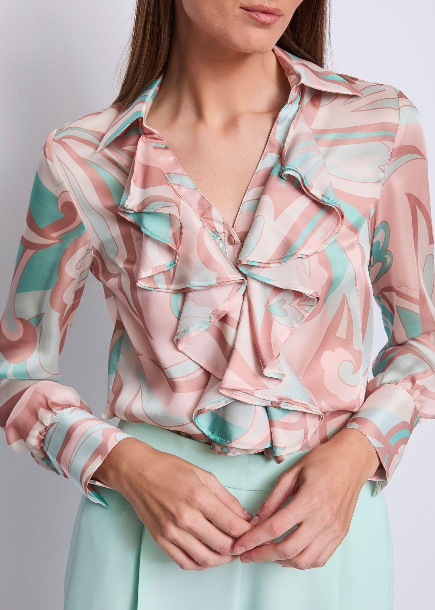 Camicia rouches satinata 511FD45004 51103801 GAUDI'