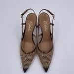 Slingback con dettaglio rete e perline 2528 BRONZO OFELIA