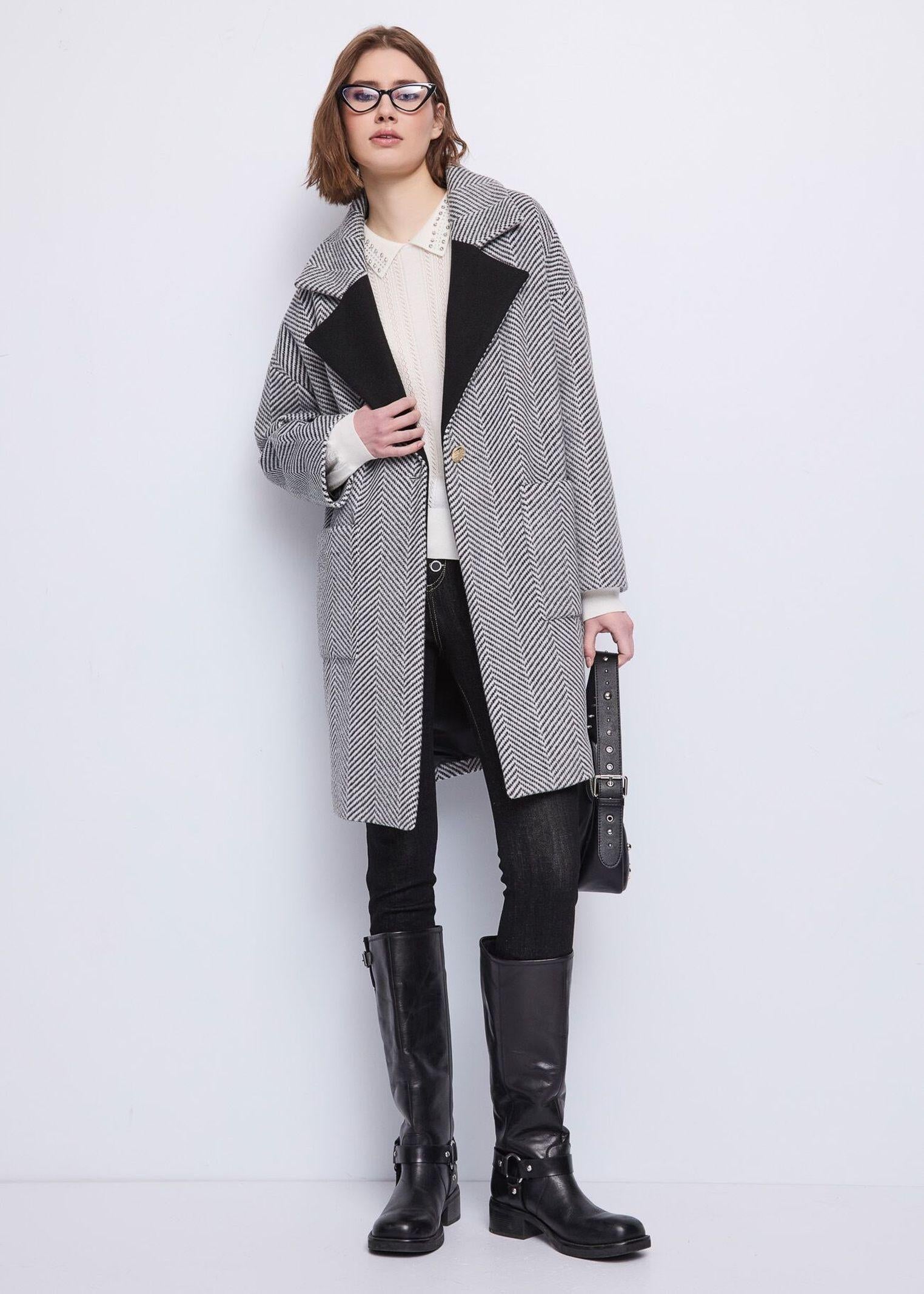 Cappotto spigato bottone unico 521BD35027 525012-01 GAUDI'