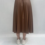 Gonna plissè effetto pelle MK92596 CARAMELLO OFELIA
