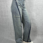 Jeans vita con tascone sulla gamba YW1128 DENIM OFELIA