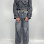 Giacca trench doppio petto B9603 GRIGIO OFELIA