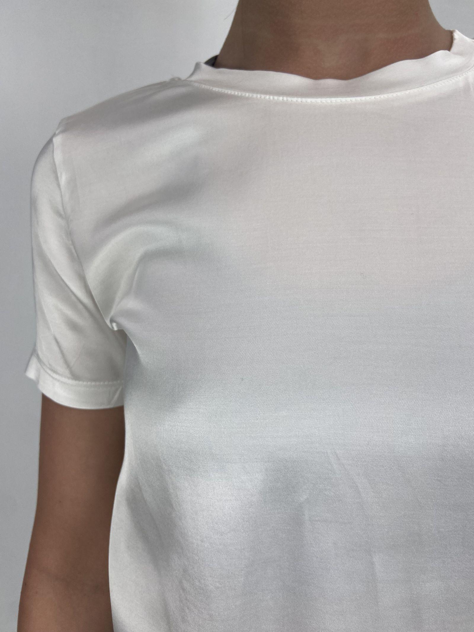 T-shirt lucida girocollo MM203633 BIANCO OFELIA