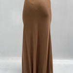 Gonna satinata con passamaneria in vita 887613 CIOCCOLATO OFELIA