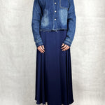 Camicia corta in denim medio scuro 224101JC768 DENIM OFELIA