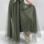 Gonna lunga in tulle MK04.015 VERDE OFELIA