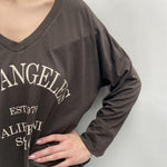 T-shirt stampa Los Angeles 2831LOSANGELES MORO OFELIA