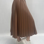 Gonna plissè effetto pelle MK92596 CARAMELLO OFELIA