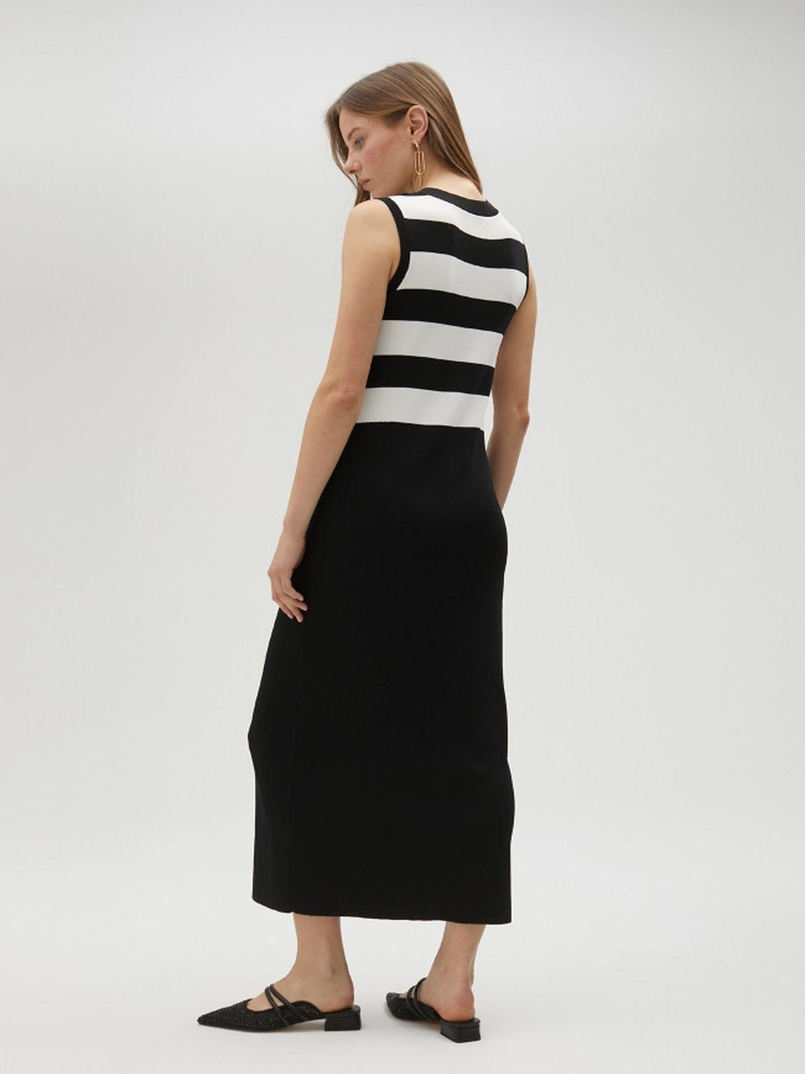 Abito in maglia bicolore LS2516001 1BN LOLA