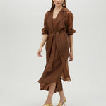 Trench lungo in organza con cintura MS2502018 057 MAITE