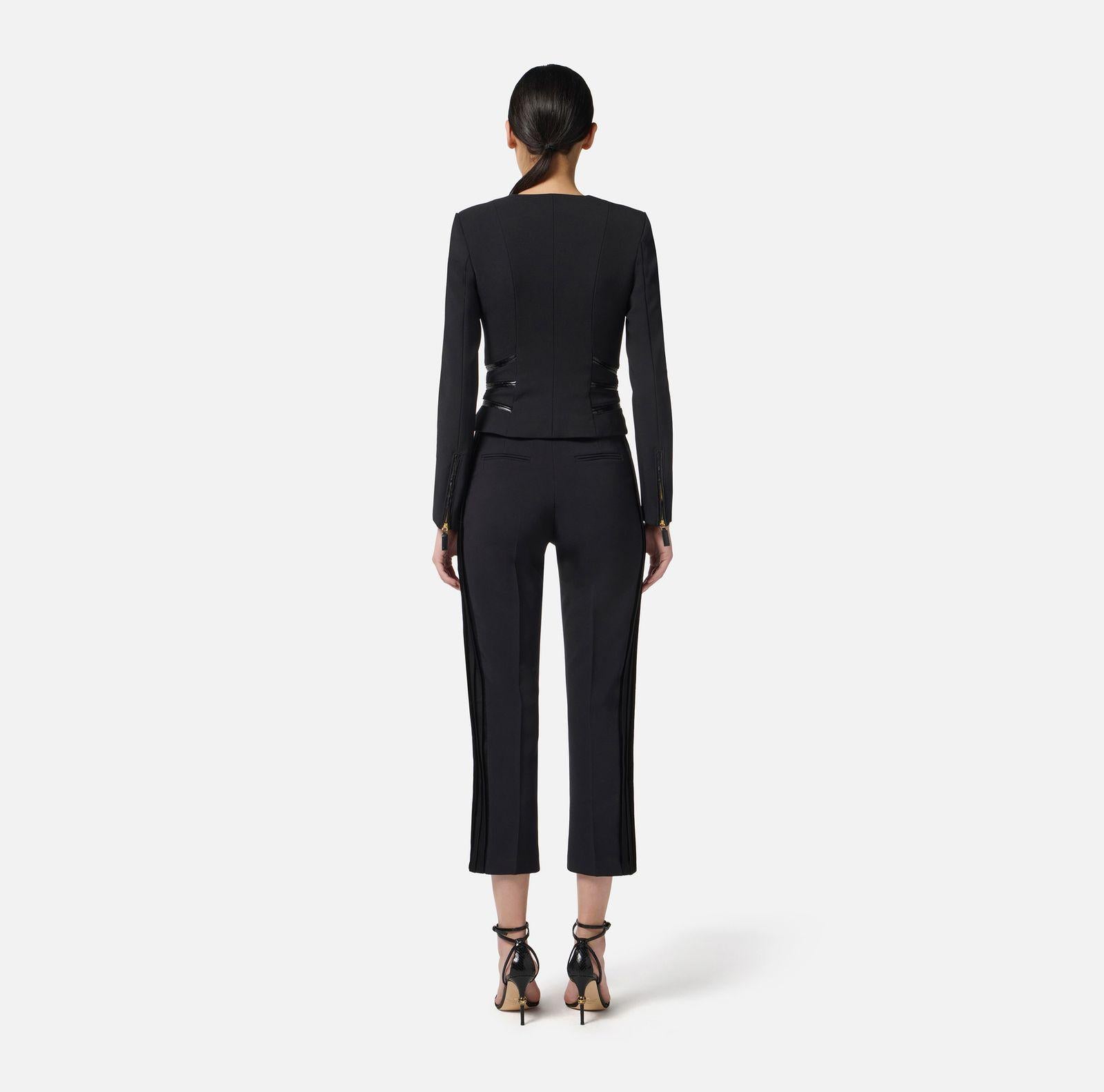 Giacca con dettagli zip GI17356E2 110 ELISABETTA FRANCHI