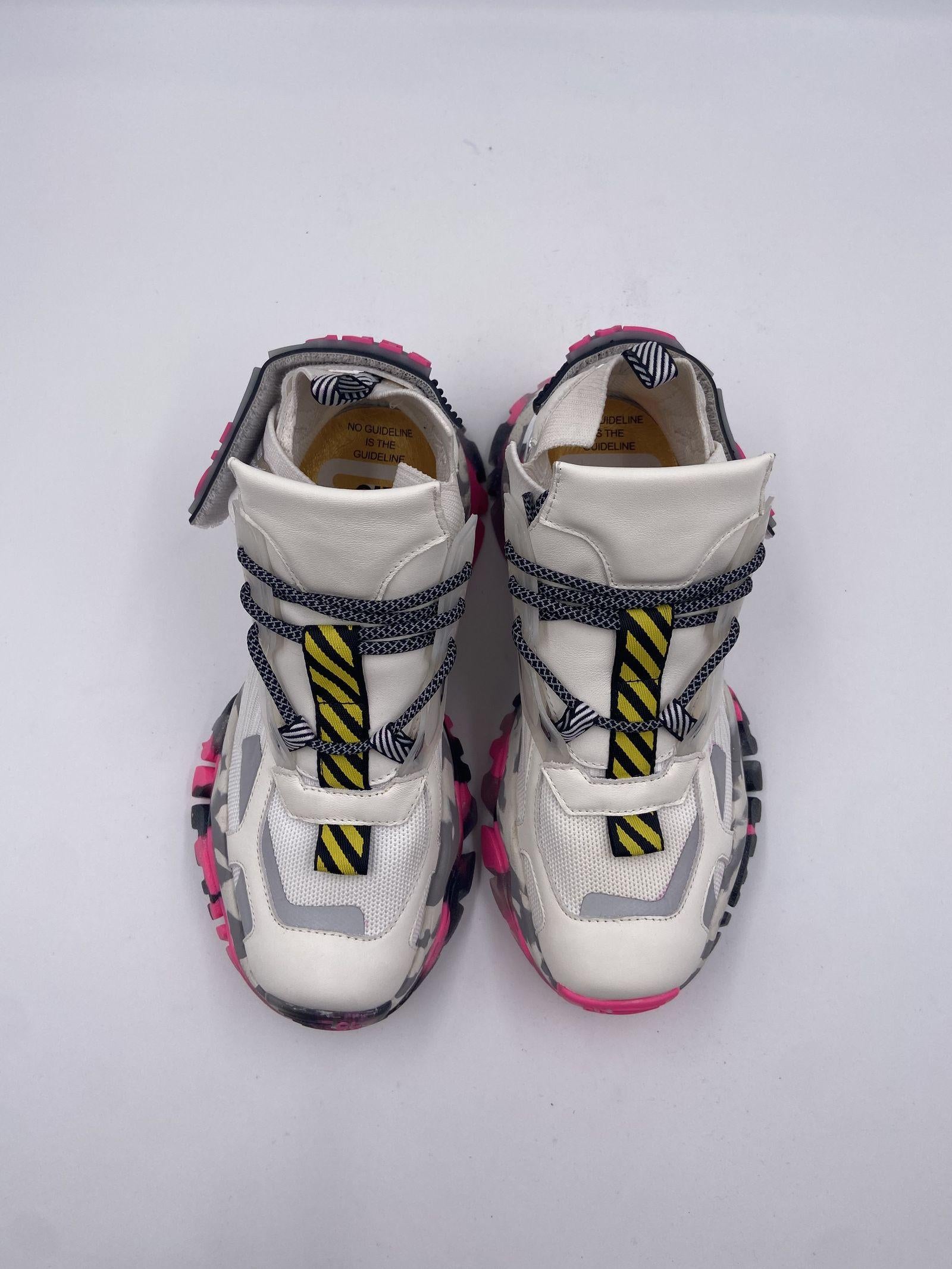 Sneakers bianco grigio e fucsia 033 1050BIANCO CLJD