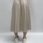 Gonna plissè effetto pelle MK92596 PANNA OFELIA
