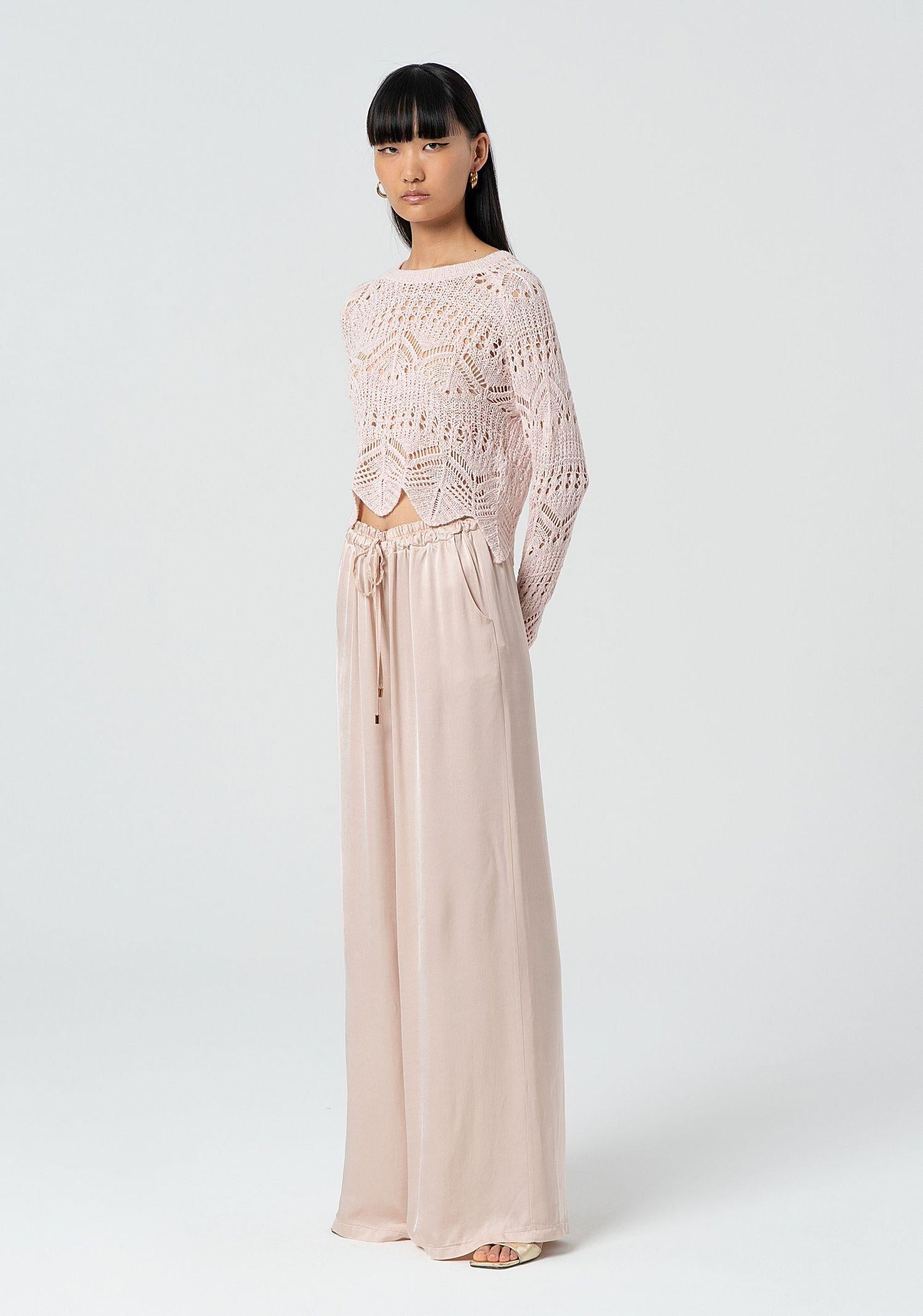 Pantalone palazzo wide in viscosa FJ25SV3003W45101 E06 FRACOMINA