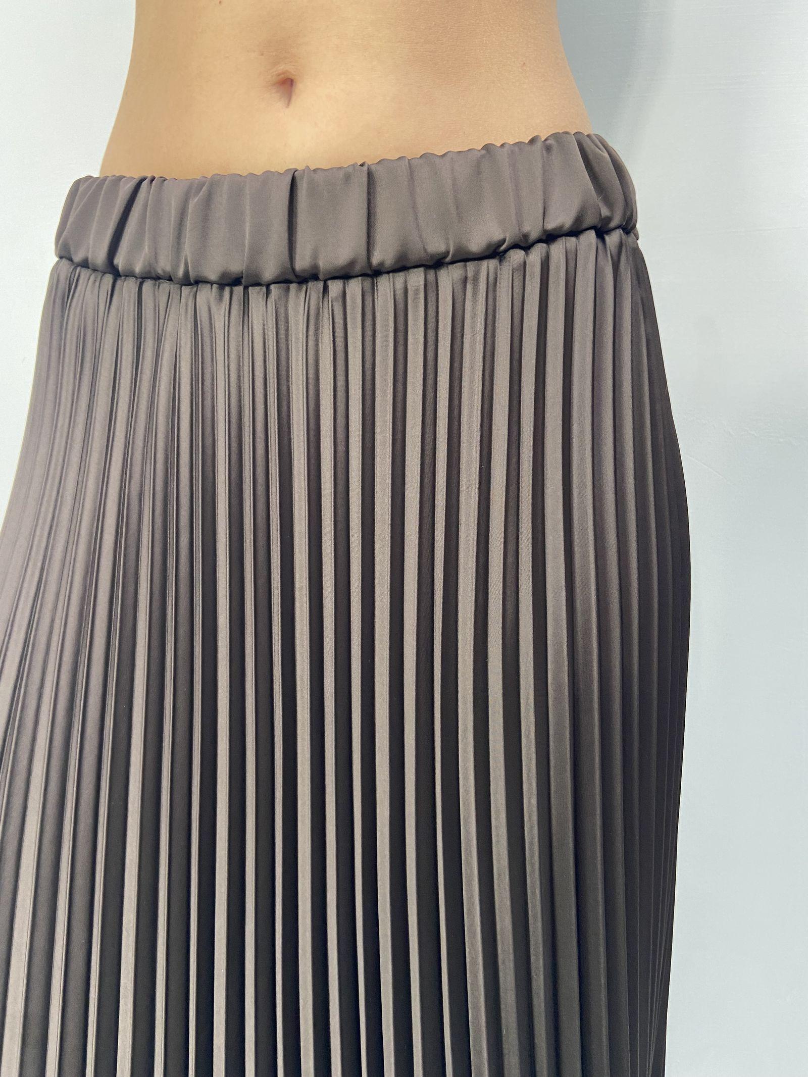 Gonna in raso plissè SK1183 MORO OFELIA