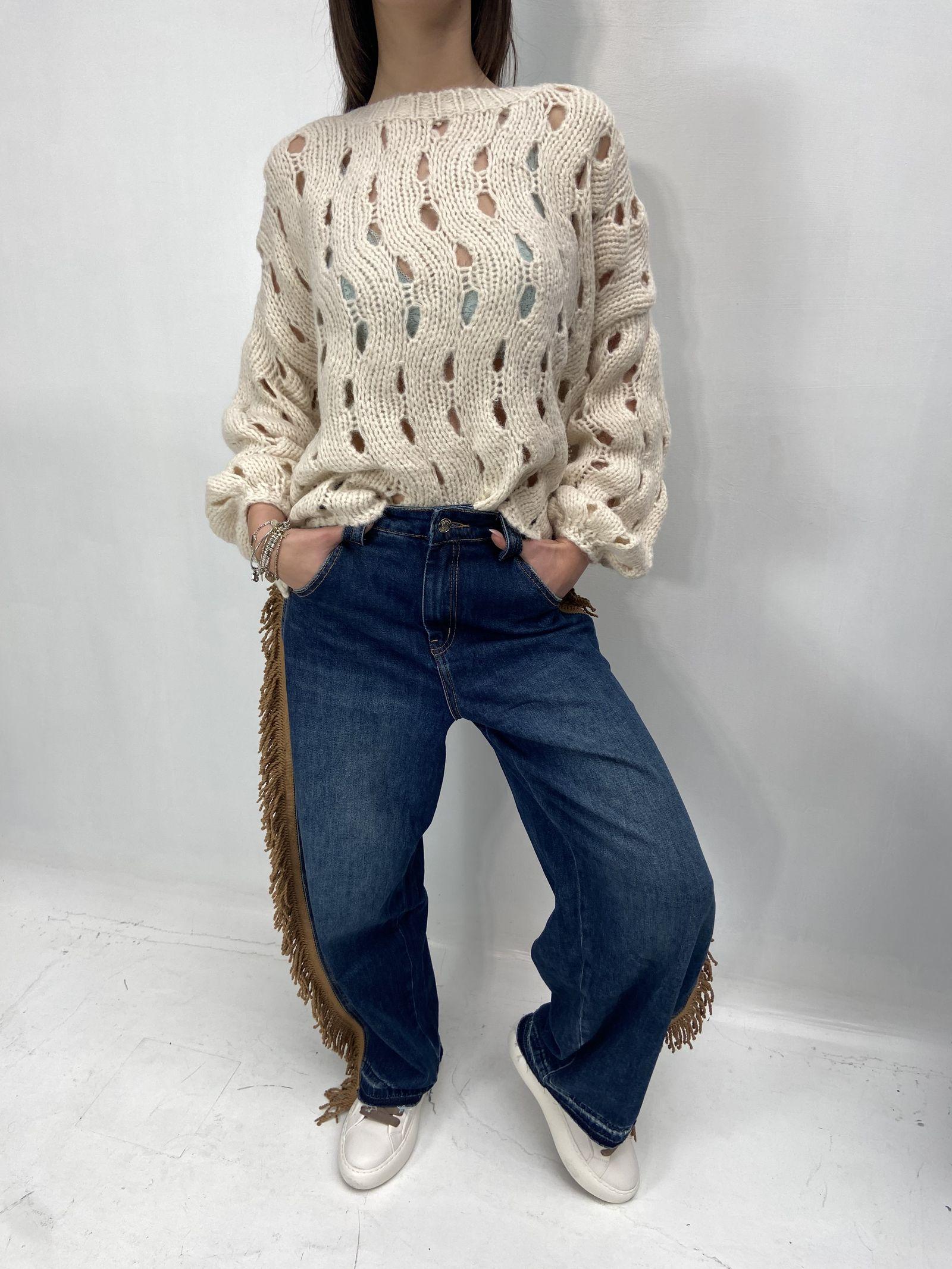 Maglia intrecciata JS376 BEIGE OFELIA