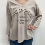 T-shirt stampa Los Angeles 2831LOSANGELES TORTORA OFELIA