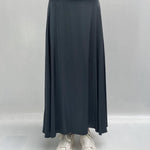 Gonna lunga satinata con elastico in vita 8078 GRIGIO OFELIA