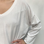 T-shirt scollo a V 2831 BIANCO OFELIA