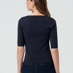 Maglia regular con fiocco laterale FR25ST7002K41601 117 FRACOMINA