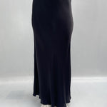 Gonna satinata con passamaneria in vita 887613 NERO OFELIA