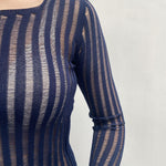 Maglia trasparente maniche lunghe 25002 BLU OFELIA