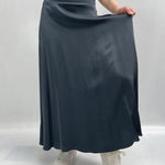 Gonna lunga satinata con elastico in vita 8078 GRIGIO OFELIA