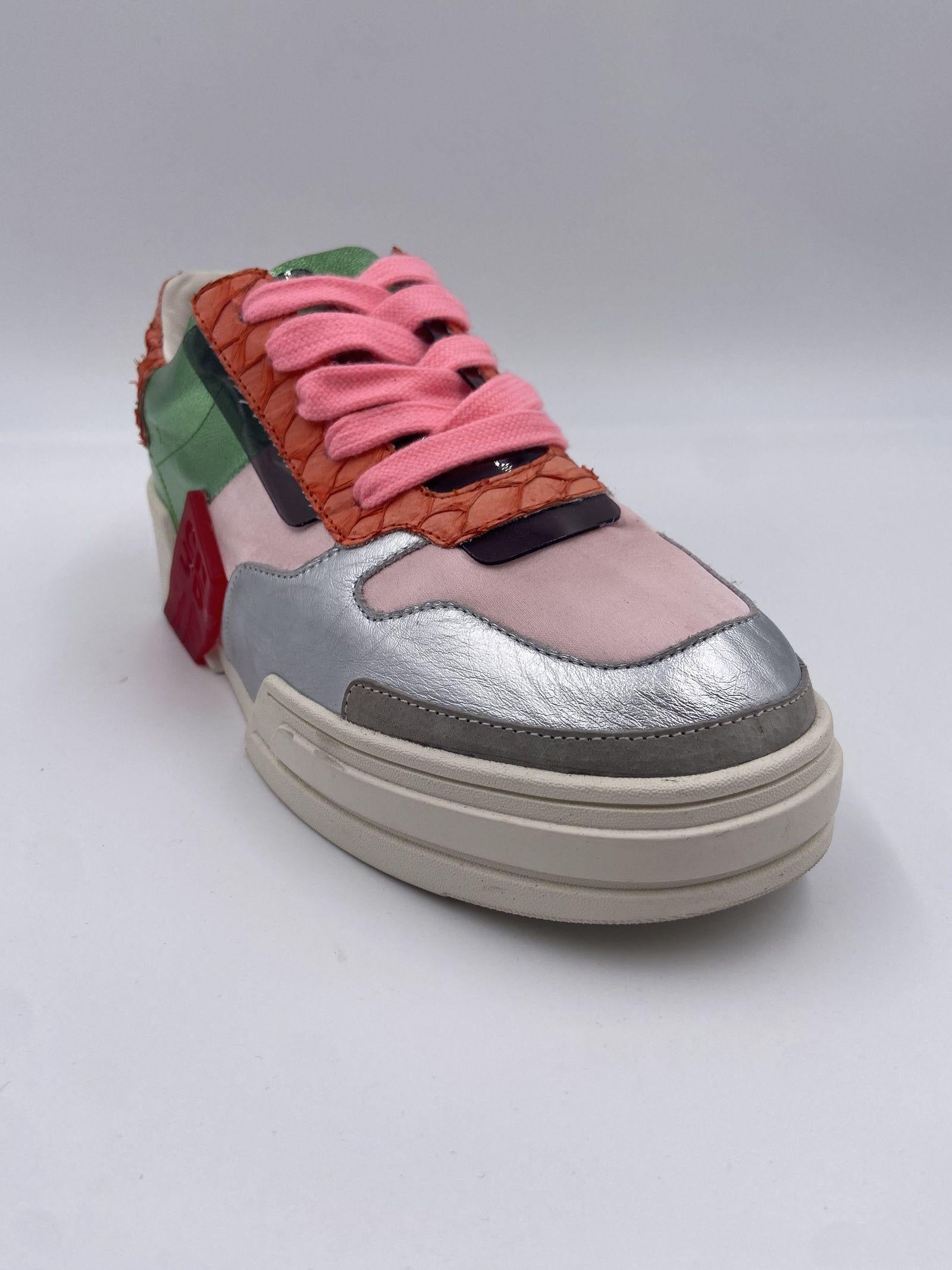 Sneakers argento arancio e verde F066-0203 ROSAVERDE CLJD
