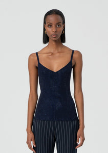 Top a canotta con strass