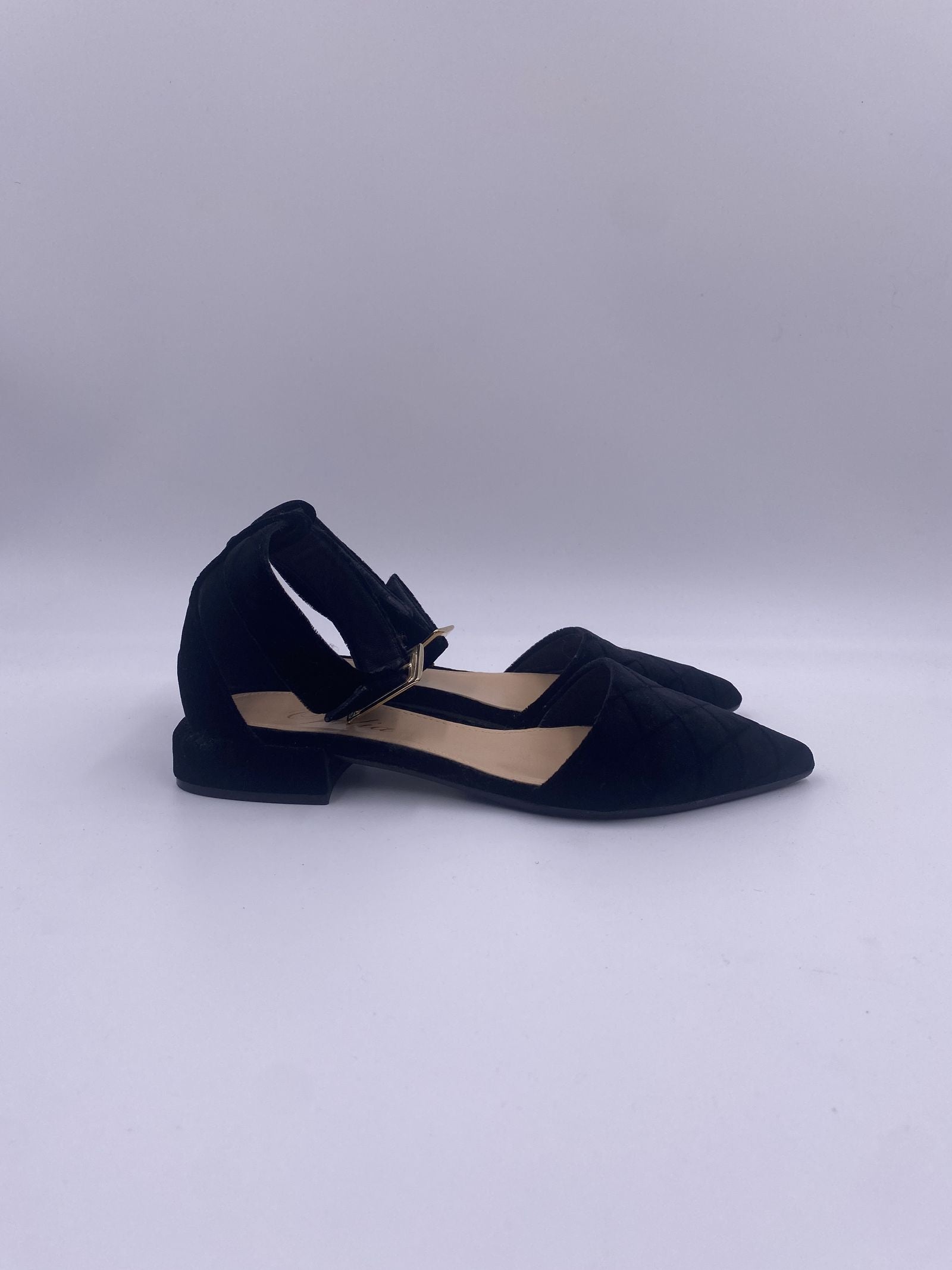 Sandalo basso in velluto H1289 NERO OFELIA 