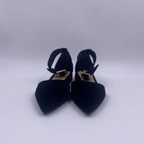 Sandalo basso in velluto H1289 NERO OFELIA 