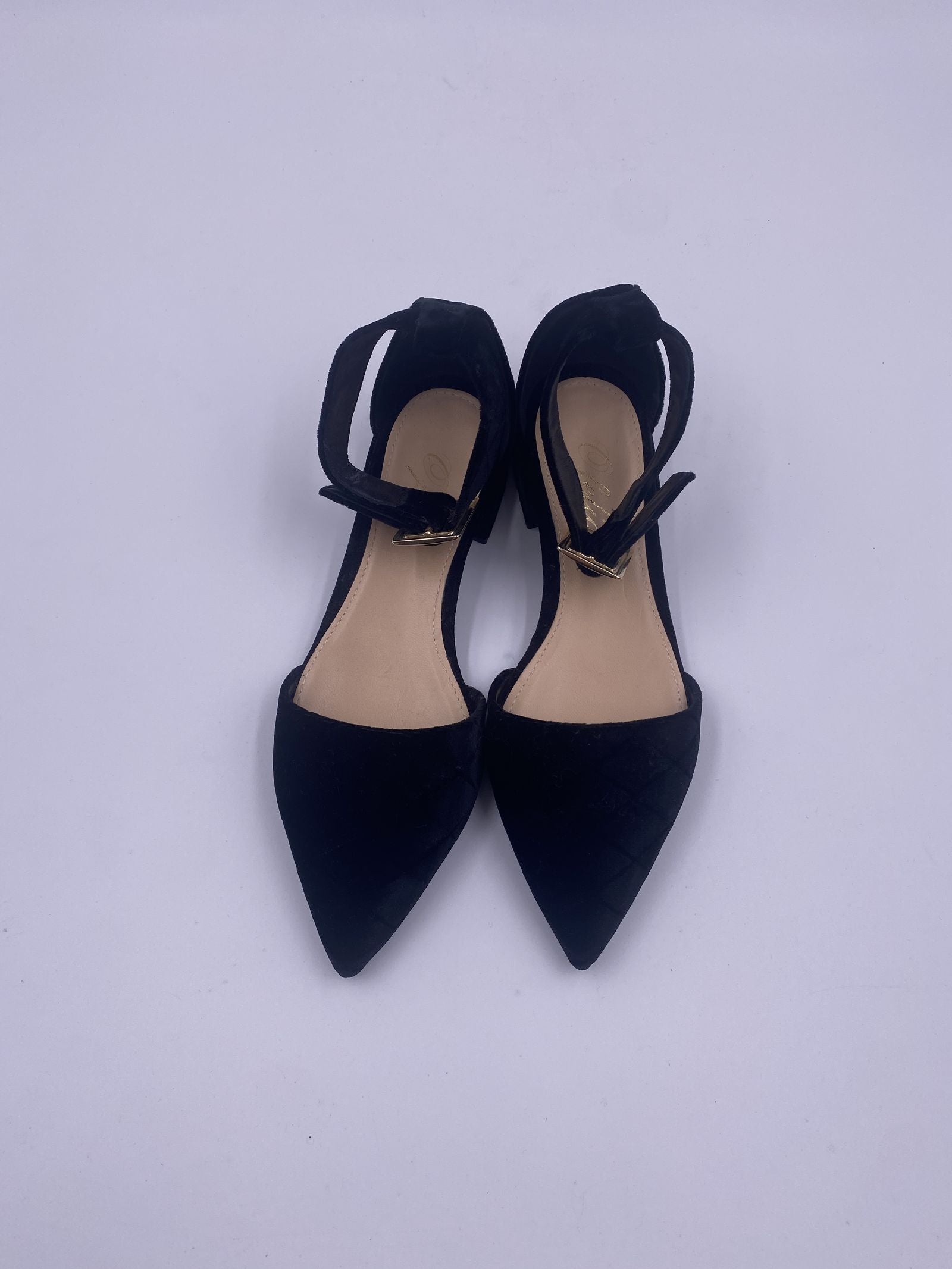 Sandalo basso in velluto H1289 NERO OFELIA 