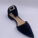 Sandalo basso in velluto H1289 NERO OFELIA 