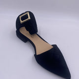 Sandalo basso in velluto H1289 NERO OFELIA 