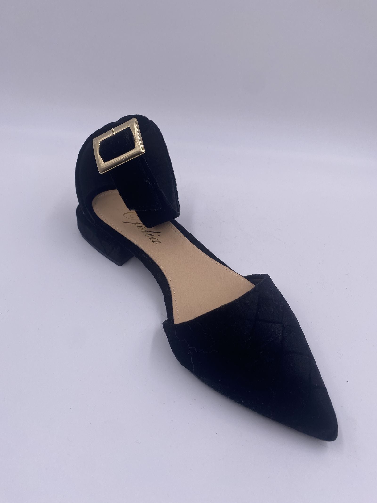 Sandalo basso in velluto H1289 NERO OFELIA 