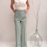Pantalone stampa geometrica logata - Elisabetta Franchi PA00826E2 AT5 ELISABETTA FRANCHI 