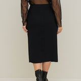 Gonna midi in crepe satin con tasche - Carla G GITI07 D1 10 CARLA G. 