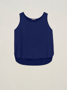 Maglia smanicata bimateriale - Carla G