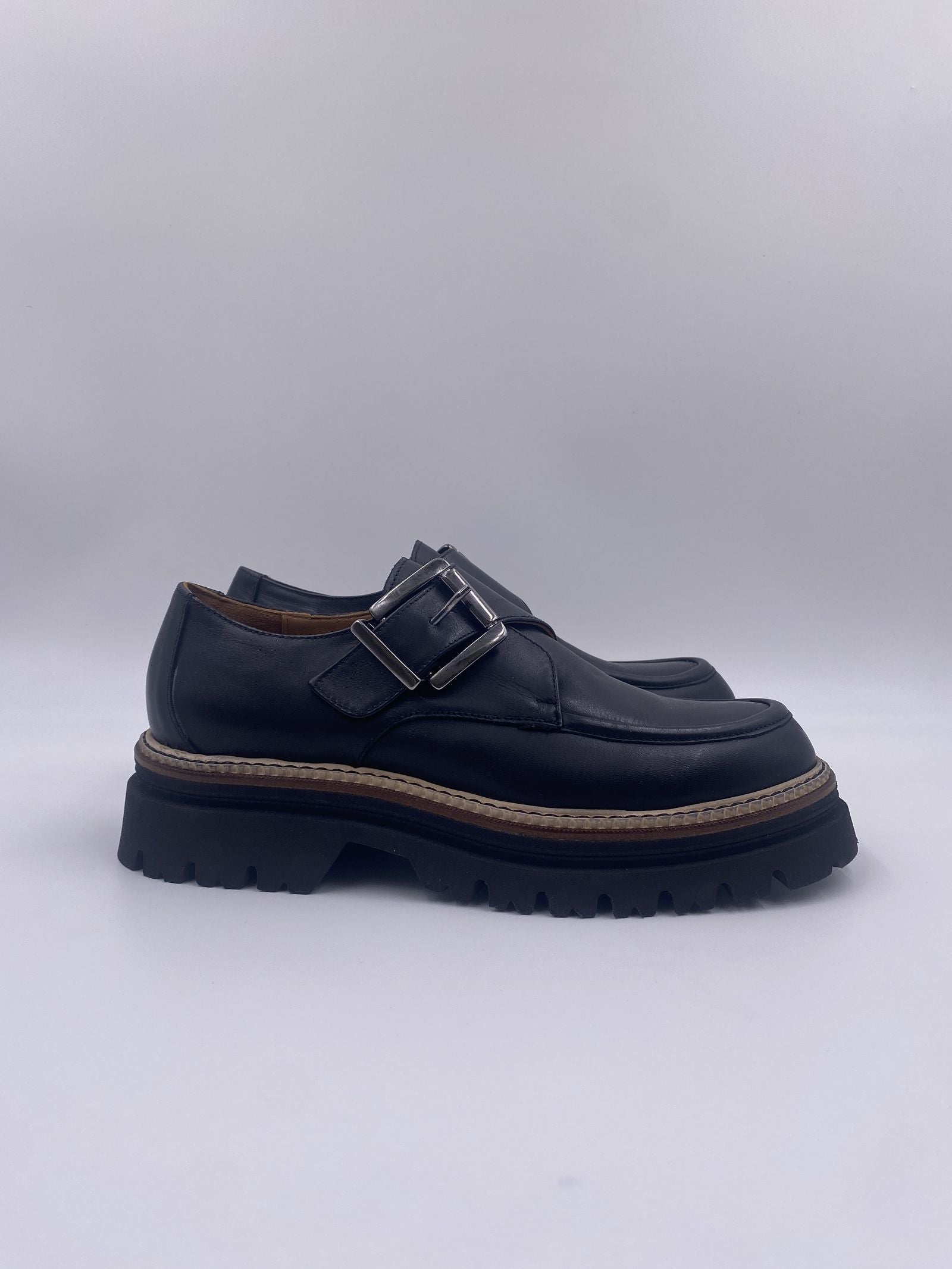 Mocassino in pelle con fibbia 1700 NERO CHIARINI 