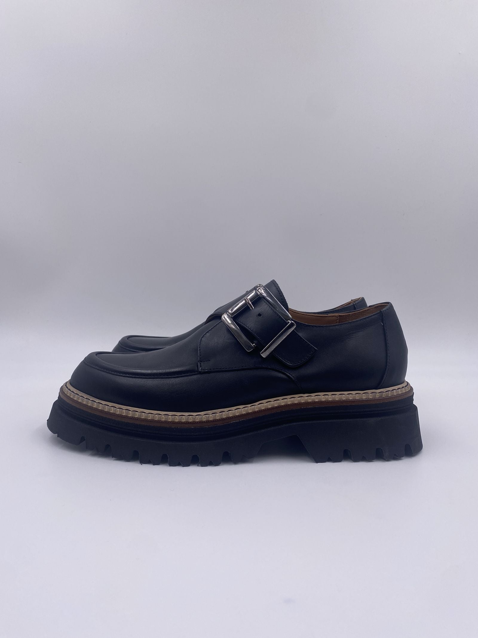 Mocassino in pelle con fibbia 1700 NERO CHIARINI 