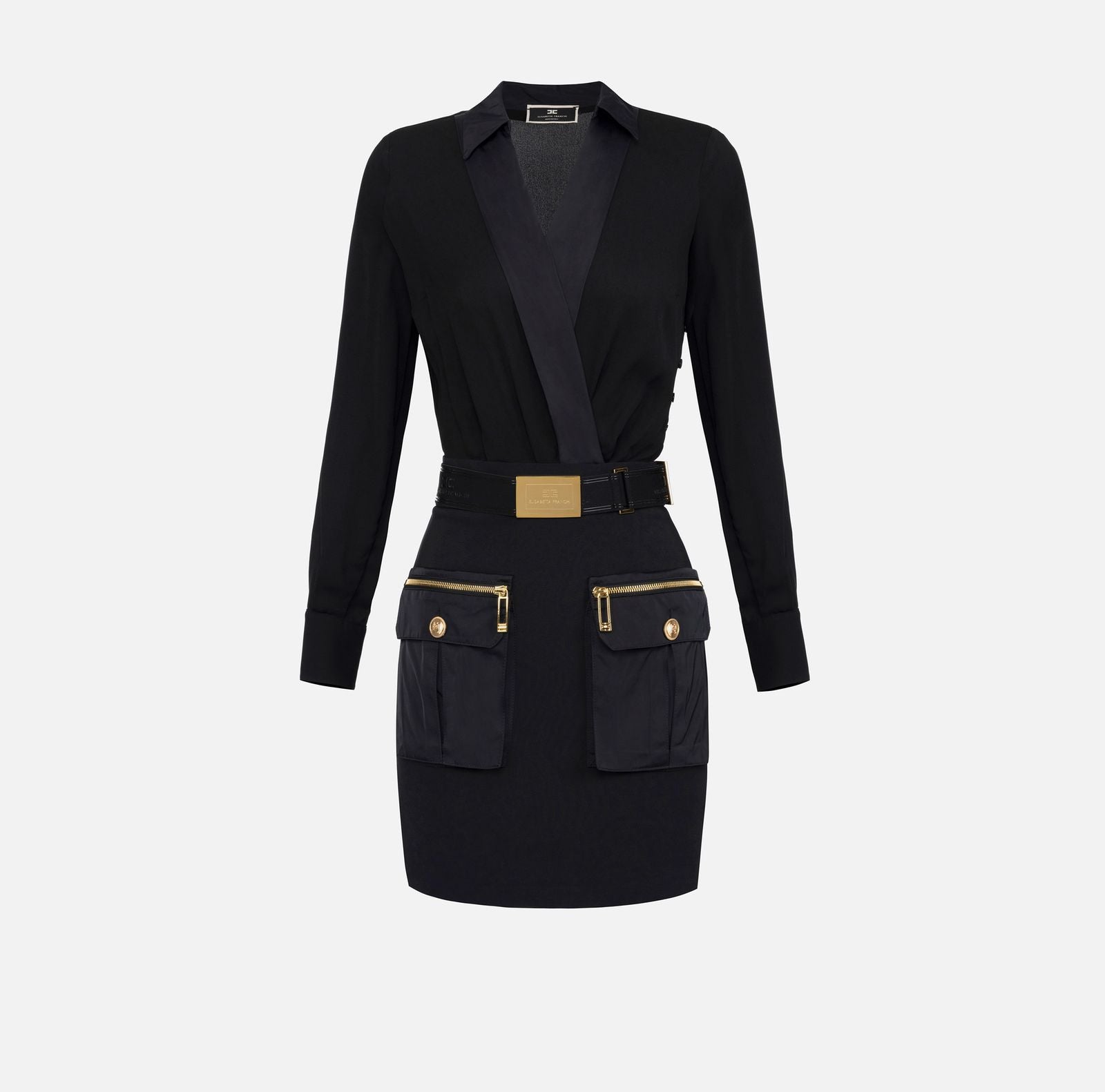 Abito con camicia incrociata e gonna con tasche AB65546E2 110 ELISABETTA FRANCHI 