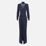 Abito red carpet in cupro con nodo - Elisabetta Franchi AB68447E2 B75 ELISABETTA FRANCHI 