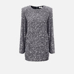 Abito in ciniglia ricamata con paillettes - Elisabetta Franchi AB70347E2 CG8 ELISABETTA FRANCHI 