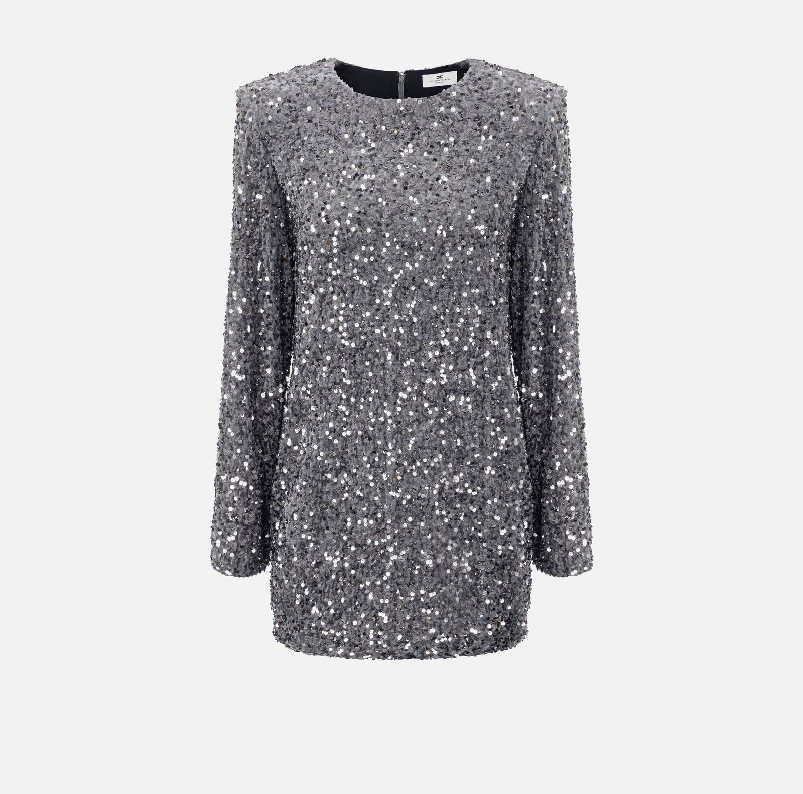 Abito in ciniglia ricamata con paillettes - Elisabetta Franchi AB70347E2 CG8 ELISABETTA FRANCHI 